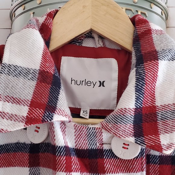Hurley Plaid Double Breasted Babydoll Coat - Picture 3 of 11